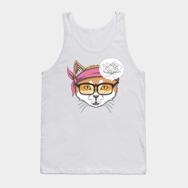 The Cat Doesn T Understand Tank Top by YousifAzeez